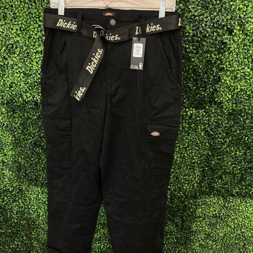 Dickies Black Utility Pants with Logo Belt